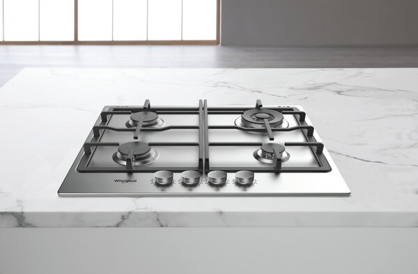 Whirlpool Piano Cottura a Gas 4 Fuochi a Gas 58 Cm in Acciaio Inox - TGML661IX