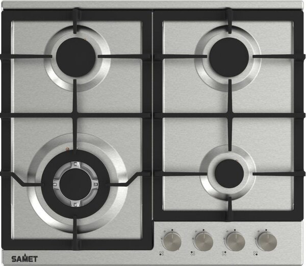 Samet Piano Cottura a Gas 4 Fuochi 60 cm Materiale Acciaio Inox colore Inox - Sansone60IX
