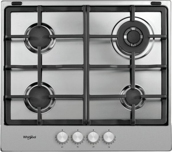 Whirlpool Piano Cottura a Gas 4 Fuochi a Gas 58 Cm in Acciaio Inox - TGML661IX