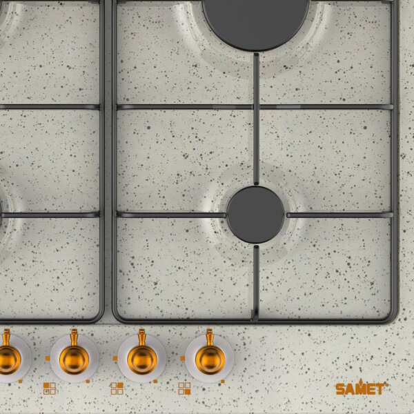 Samet Piano Cottura a Gas 4 Fuochi 60 cm Materiale Acciaio Inox colore Avena - Diomede60AV