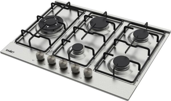 Samet Piano Cottura a Gas 5 Fuochi 70 cm Materiale Acciaio Inox colore Inox - Ercole270IX
