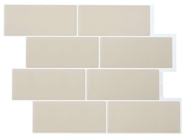 Piastrella subway 10 pcs Beige 29 x 21 cm Poliuretano e PET