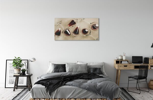 Quadro su tela Bicchieri di vino 100x50 cm