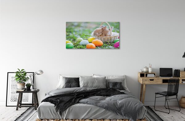 Quadro su tela Conigli di uova 100x50 cm