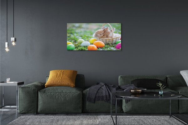 Quadro su tela Conigli di uova 100x50 cm