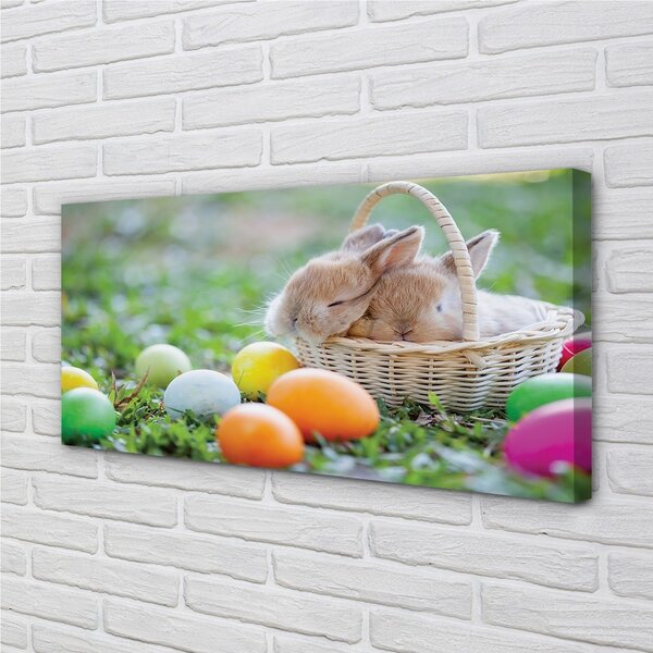 Quadro su tela Conigli di uova 100x50 cm