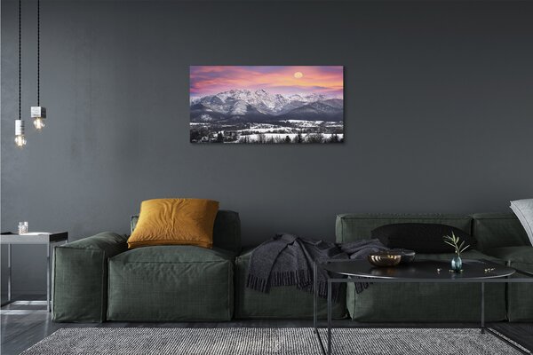 Quadro su tela Montagne Snow invernale 100x50 cm