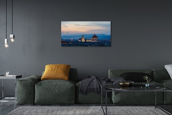 Quadro su tela Night panorama del dipartimento italiano 100x50 cm
