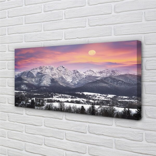 Quadro su tela Montagne Snow invernale 100x50 cm