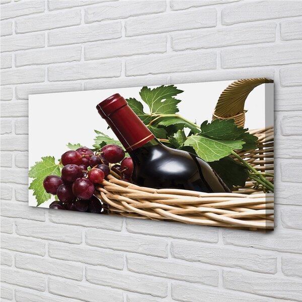 Quadro su tela Cesto d'uva da vino 100x50 cm