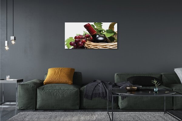 Quadro su tela Cesto d'uva da vino 100x50 cm