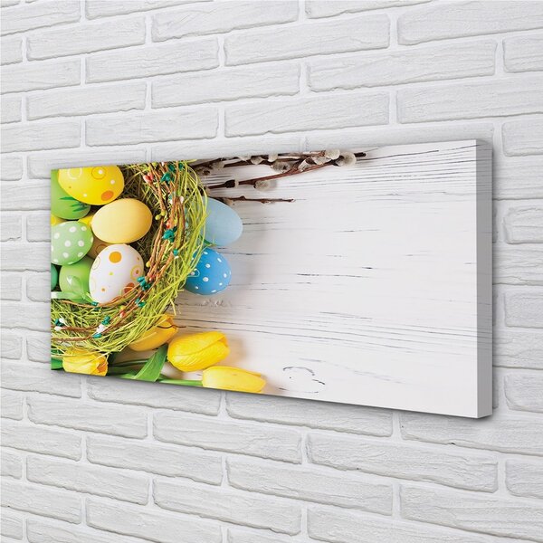 Quadro su tela Tulipani del database delle uova 100x50 cm