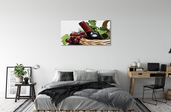 Quadro su tela Cesto d'uva da vino 100x50 cm