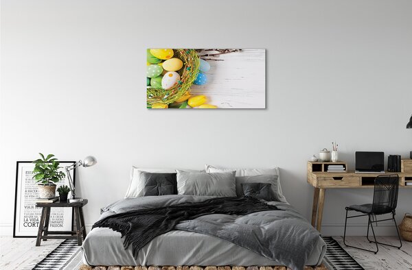 Quadro su tela Tulipani del database delle uova 100x50 cm