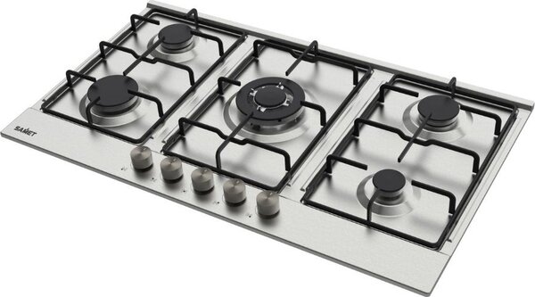 Samet Piano Cottura a Gas 5 Fuochi 90 cm Materiale Acciaio Inox colore Inox - Apollo290IX
