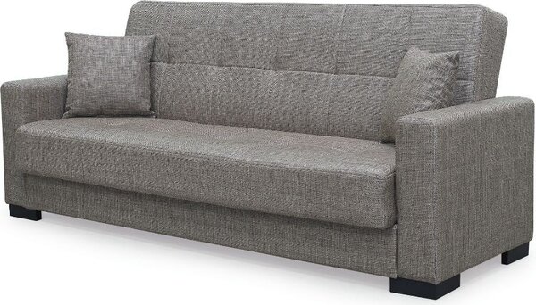 DecHome Divano Letto 3 Posti Moderno con Vano Contenitore in Tessuto Dimensioni 225x88x94 cm colore Cappuccino - New Malpensa