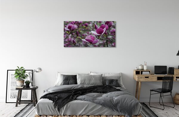 Quadro su tela Magnolia viola 100x50 cm