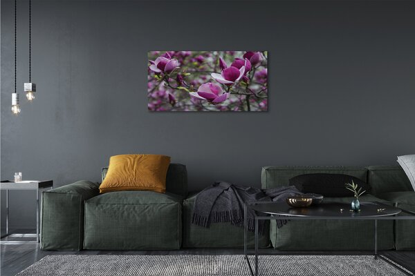 Quadro su tela Magnolia viola 100x50 cm