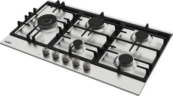 Samet Piano Cottura a Gas 5 Fuochi 90 cm Materiale Acciaio Inox colore Inox - Nettuno90IX