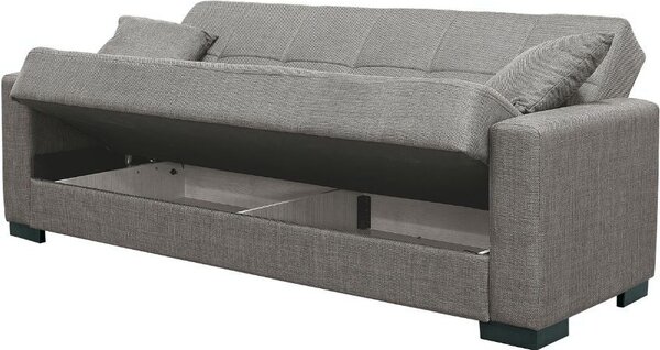 DecHome Divano Letto 3 Posti Moderno con Vano Contenitore in Tessuto Dimensioni 225x88x94 cm colore Cappuccino - New Malpensa