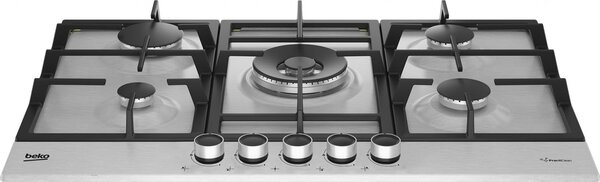 Beko Piano Cottura a gas da Incasso 5 Fuochi (Wok) Larghezza 75 cm colore Inox - HIAW75225S