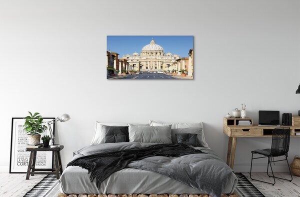 Quadro stampa su tela Edifici delle strade della cattedrale di Roma 100x50 cm