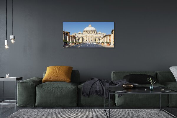 Quadro stampa su tela Edifici delle strade della cattedrale di Roma 100x50 cm