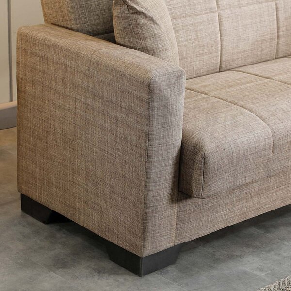 DecHome Divano Letto Clic-Clac 3 Posti Moderno in Tessuto Dimensioni 213x81x83 cm colore Camel - Moon
