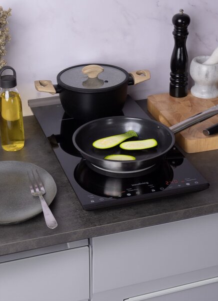 INNOLIVING Piano Cottura a Induzione 2 Fuochi 30 cm colore Nero - INN-872