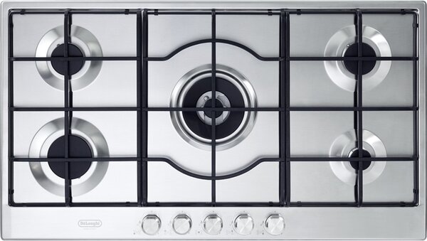 De Longhi Piano Cottura a Gas 5 Fuochi Larghezza 90 cm Colore Inox - SLF590LX