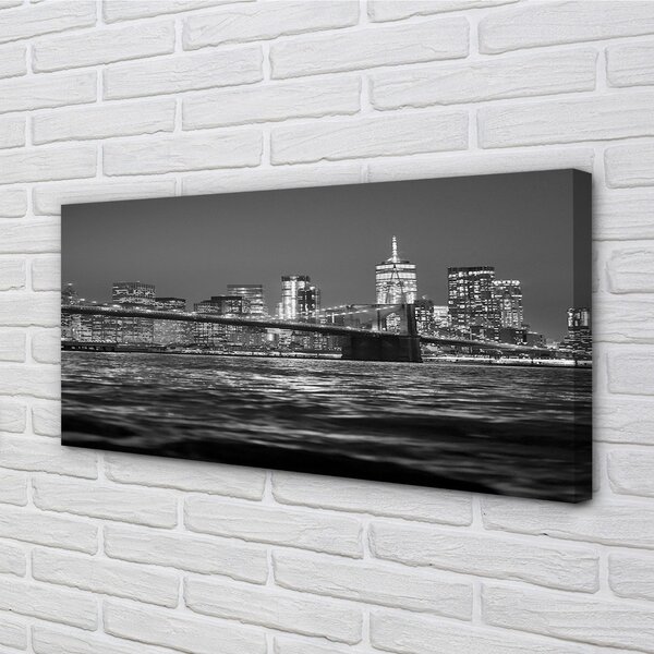 Foto quadro su tela Bridge fiume Panorama 100x50 cm
