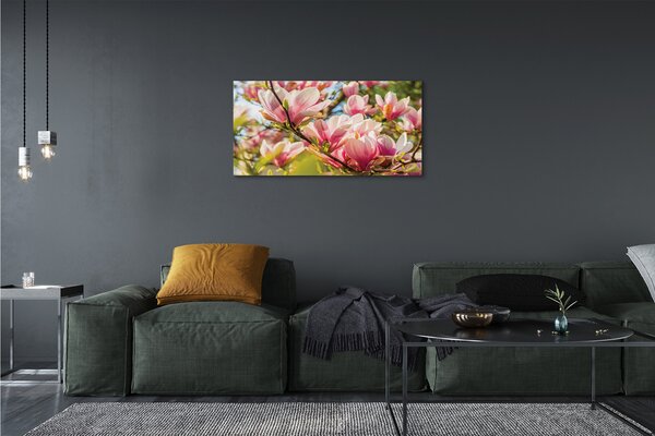 Quadro su tela Magnolia rosa 100x50 cm