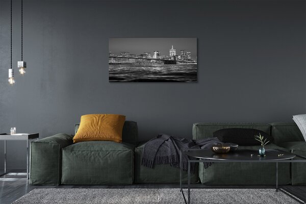 Foto quadro su tela Bridge fiume Panorama 100x50 cm