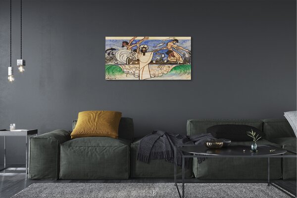 Quadro su tela Schizzo il mare di Gesù 100x50 cm