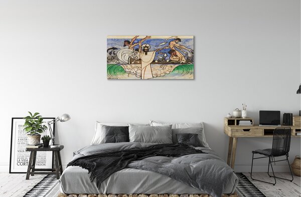 Quadro su tela Schizzo il mare di Gesù 100x50 cm