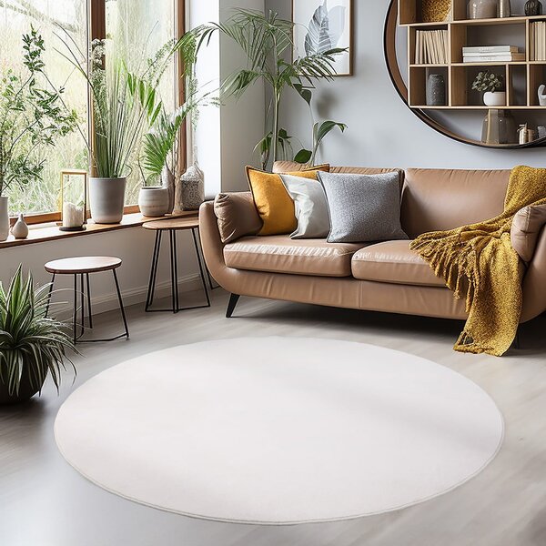 Tappeto rotondo lavabile crema ø 120 cm Sky - Ayyildiz Carpets