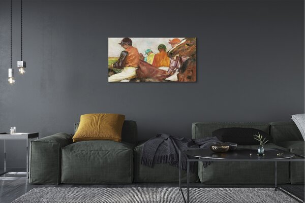 Stampa quadro su tela Rider Horses Race 100x50 cm