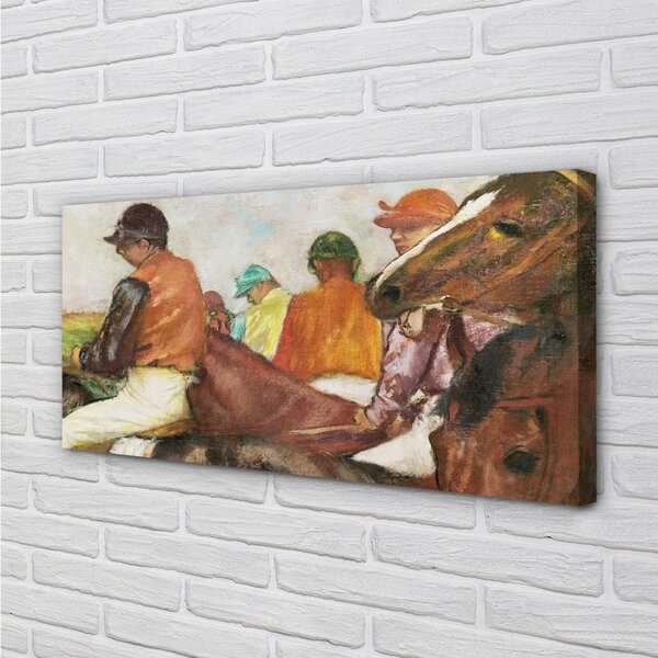 Stampa quadro su tela Rider Horses Race 100x50 cm