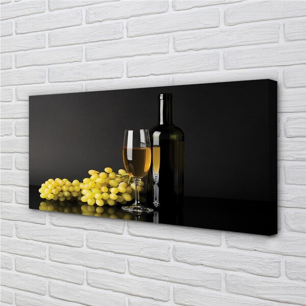 Quadro su tela Una bottiglia di frutta da vino 100x50 cm