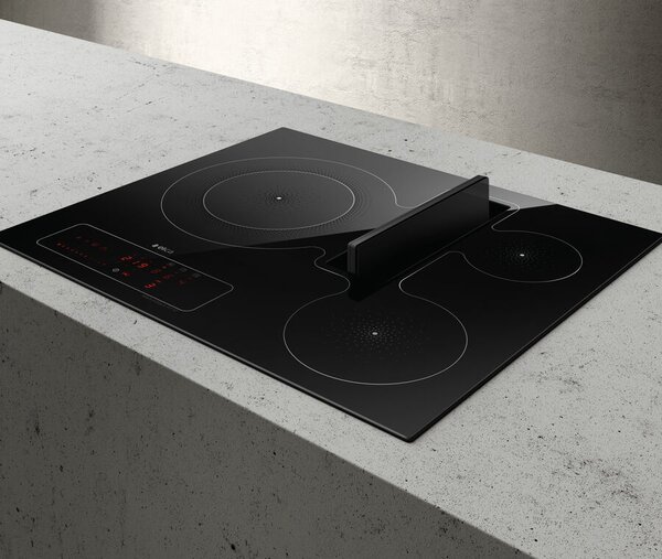 Elica Piano Cottura a Induzione con Cappa Integrata Aspirante 3 Fuochi Larghezza 60 cm colore Nero - NIKOLATESLA FIT 3Z BL/A/60