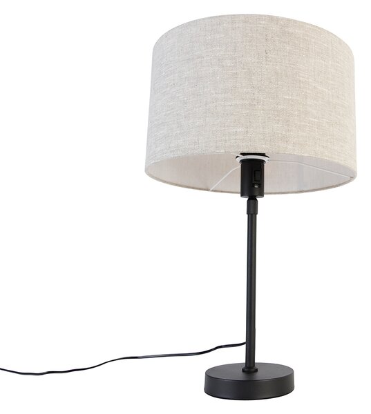 Lampada da tavolo nera regolabile con paralume grigio chiaro 35 cm - Parte