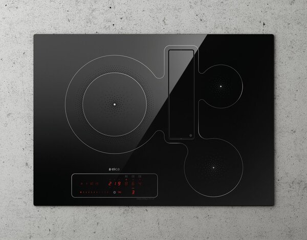 Elica Piano Cottura a Induzione con Cappa Integrata Aspirante 3 Fuochi Larghezza 60 cm colore Nero - NIKOLATESLA FIT 3Z BL/A/60