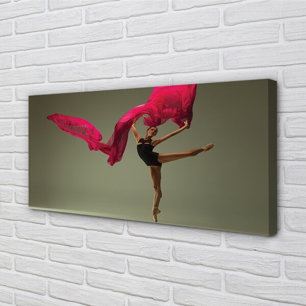 Stampa quadro su tela Materiale rosa ballerina 100x50 cm