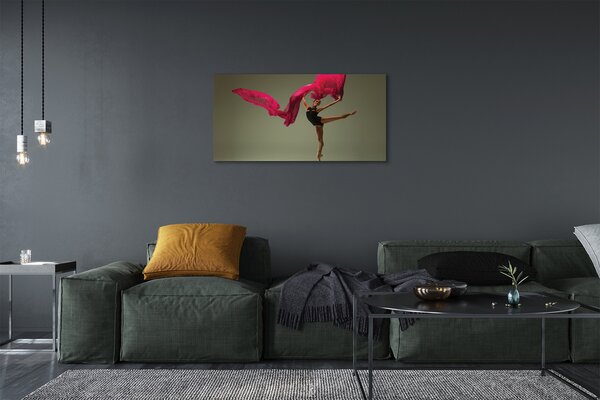 Stampa quadro su tela Materiale rosa ballerina 100x50 cm