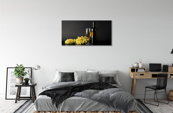 Quadro su tela Una bottiglia di frutta da vino 100x50 cm