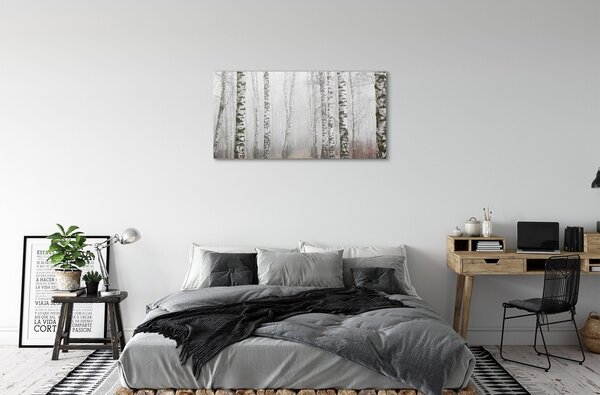 Quadro su tela Nebbia di betulla 100x50 cm