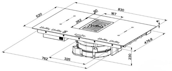 Faber Piano Cottura a Induzione con Cappa Integrata 4 Fuochi Larghezza 83 cm Classe A+++ colore Nero - NG A830 Maestro BK Glass