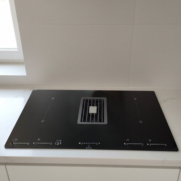 Faber Piano Cottura a Induzione con Cappa Integrata 4 Fuochi Larghezza 83 cm Classe A+++ colore Nero - NG A830 Maestro BK Glass