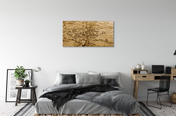Quadro su tela Vecchia mappa 100x50 cm