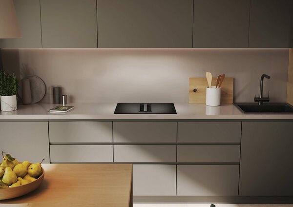 Hoover Piano Cottura a Induzione con Cappa Integrata Aspirante 4 Fuochi Larghezza 60 cm in Vetroceramica colore Nero - HIH6ICE H-Hob 550